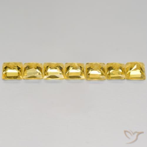 2.32ct Natural Golden Sapphire, Square, 3.5x3.5 mm