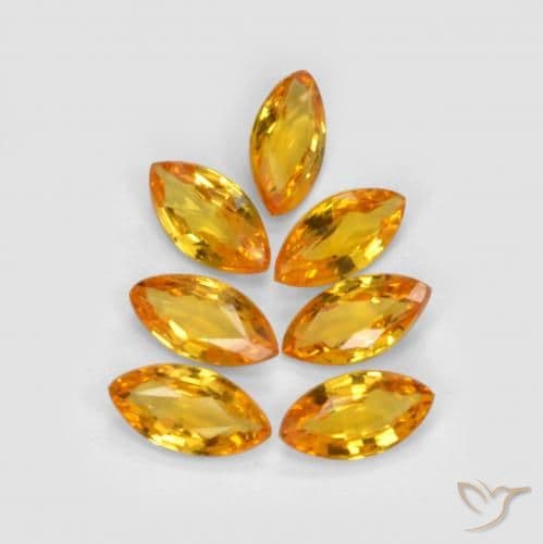 1.23ct Deep Orange-Gold Sapphire, Marquise, 5.1x2.7 mm