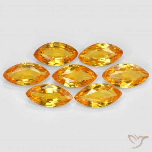 1.23ct Deep Orange-Gold Sapphire, Marquise, 5.1x2.7 mm