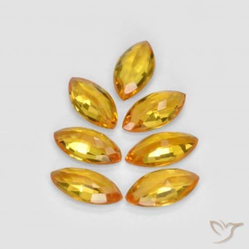 1.23ct Deep Orange-Gold Sapphire, Marquise, 5.1x2.7 mm