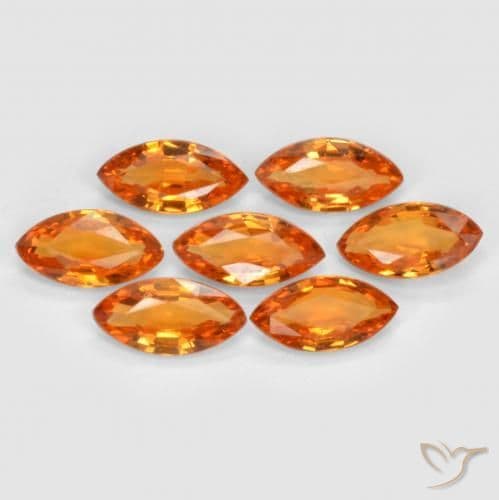1.15ct Natural Amber Orange Sapphire, Marquise, 4.9x2.5 mm