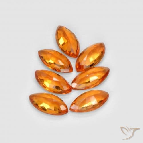 1.15ct Natural Amber Orange Sapphire, Marquise, 4.9x2.5 mm