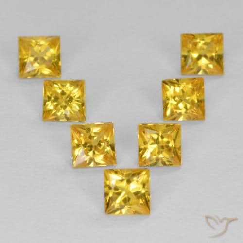 1.06ct Natural Golden Sapphire, Square, 2.7x2.7 mm