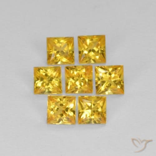 1.06ct Natural Golden Sapphire, Square, 2.7x2.7 mm