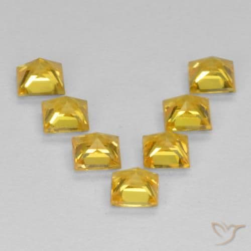 1.06ct Natural Golden Sapphire, Square, 2.7x2.7 mm