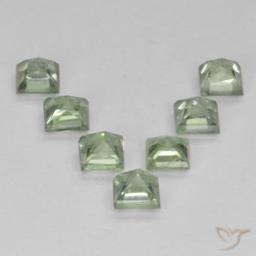 1.02ct Natural Light Sage Green Sapphire, Square, 2.7x2.6 mm