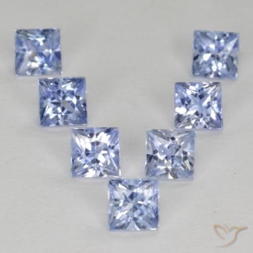 Best Blue Sapphires for Anniversary Band | Princess cut Sapphire set