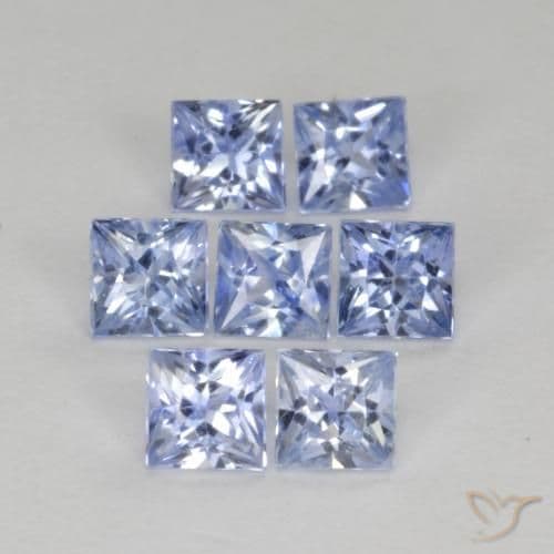 Best Blue Sapphires for Anniversary Band | Princess cut Sapphire set