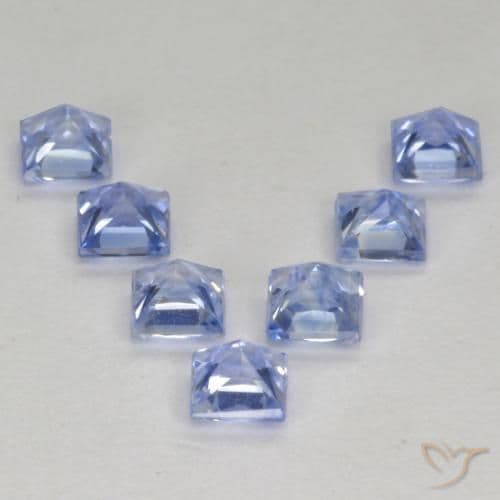 Best Blue Sapphires for Anniversary Band | Princess cut Sapphire set