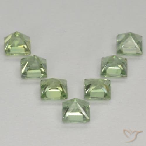 1.59ct Natural Light Sage Green Sapphire, Square, 3.1x3 mm
