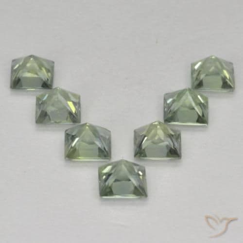 1.15ct Natural Light Green Sapphire, Square, 2.9x2.9 mm