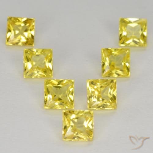 1.68ct Natural Yellow Sapphire, Square, 3.2x3.1 mm