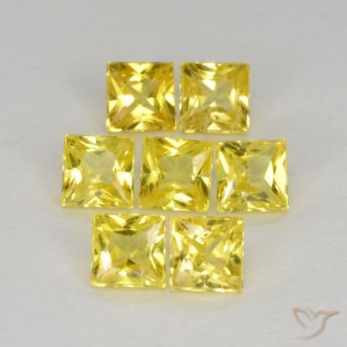 1.68ct Natural Yellow Sapphire, Square, 3.2x3.1 mm