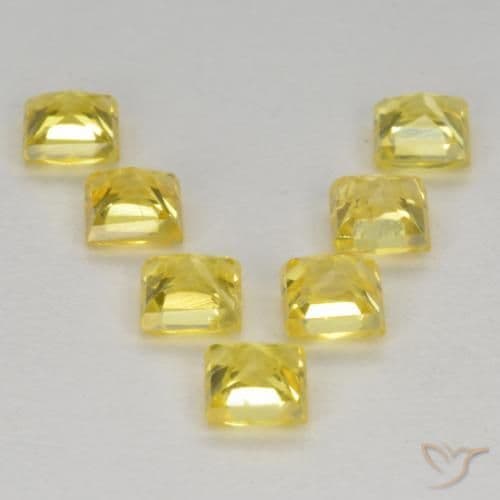1.68ct Natural Yellow Sapphire, Square, 3.2x3.1 mm