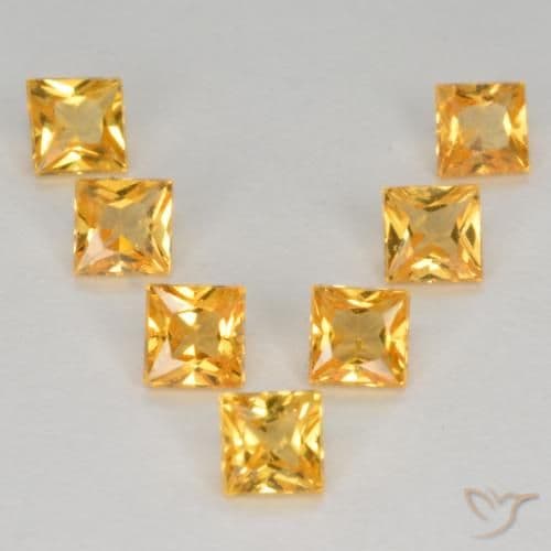 1.44ct Natural Deep Golden Orange Sapphire, Square, 3.1x3 mm