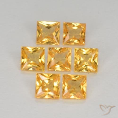 1.44ct Natural Deep Golden Orange Sapphire, Square, 3.1x3 mm