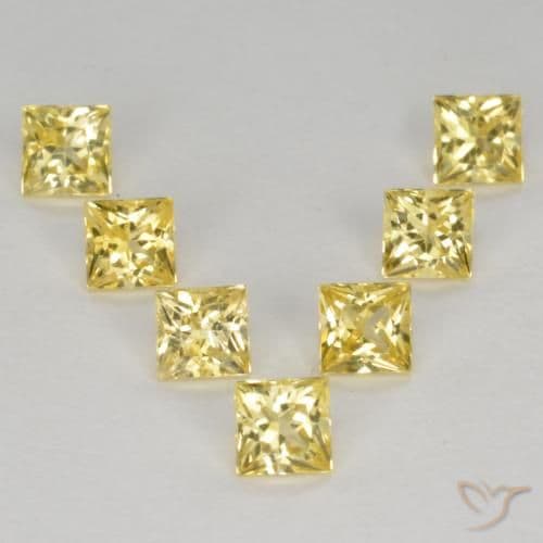 0.18ct Natural Medium Yellow Sapphire, Square, 2.9x2.9 mm