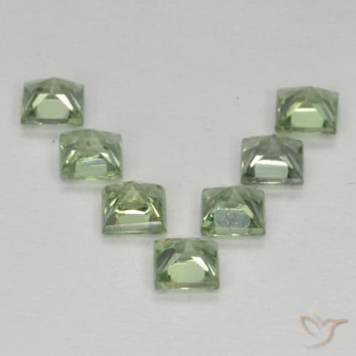 1.40ct Natural Light Green Sapphire, Square, 3x3 mm
