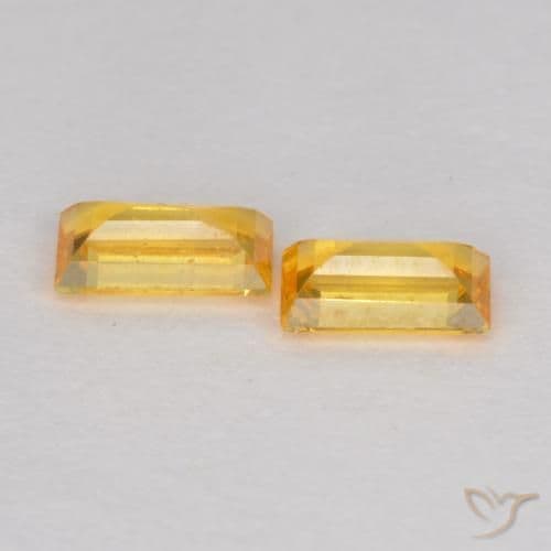 0.50ct Natural Bright Gold Sapphire, Baguette, 4.5x2.5 mm