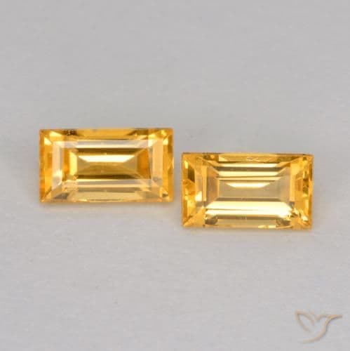0.54ct Medium-Dark Golden Sapphire, Baguette, 4.5x2.5 mm