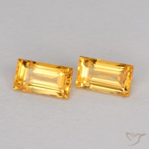 0.54ct Medium-Dark Golden Sapphire, Baguette, 4.5x2.5 mm