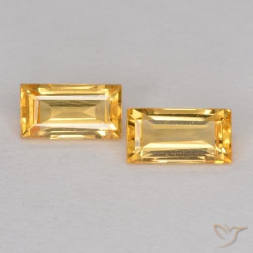 0.44ct Natural Medium Gold Sapphire, Baguette, 4.5x2.4 mm