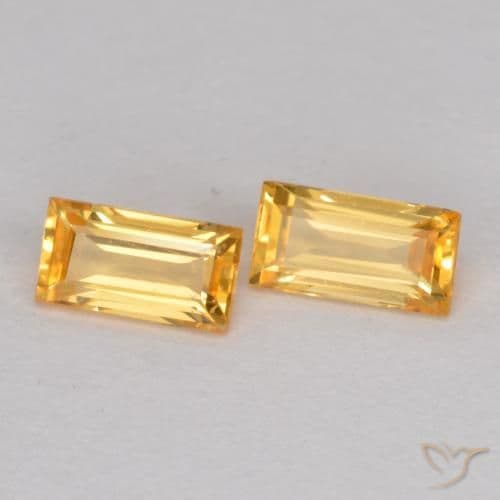 0.44ct Natural Medium Gold Sapphire, Baguette, 4.5x2.4 mm