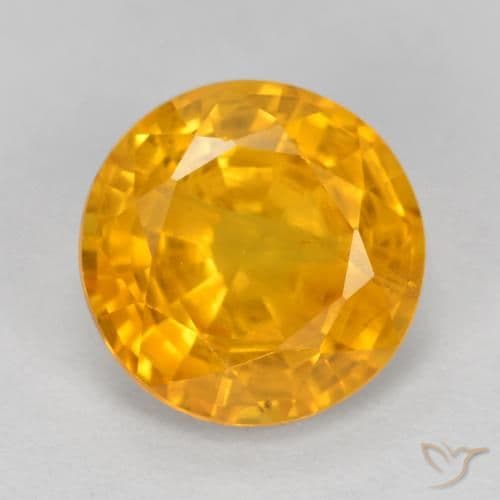 3.15ct Natural Orange-Gold Sapphire, Round Cut, 8.79 mm