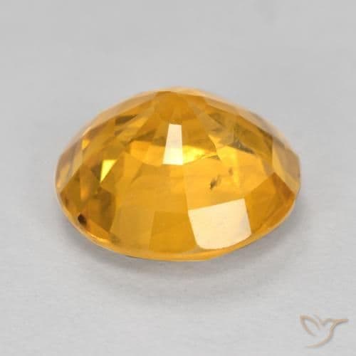 3.15ct Natural Orange-Gold Sapphire, Round Cut, 8.79 mm