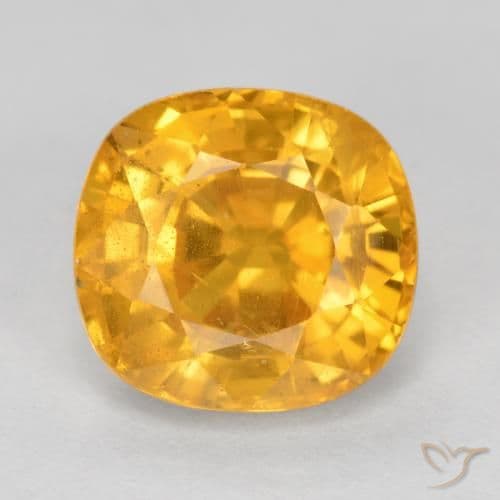 3.25ct Natural Dark Golden Sapphire, Cushion Cut, 8.5x8.1 mm