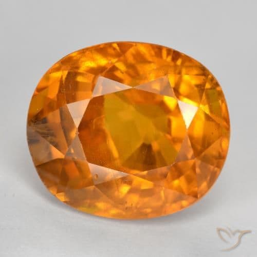 6.87ct Natural Amber Orange Sapphire, Oval Cut, 11.7x10.2 mm