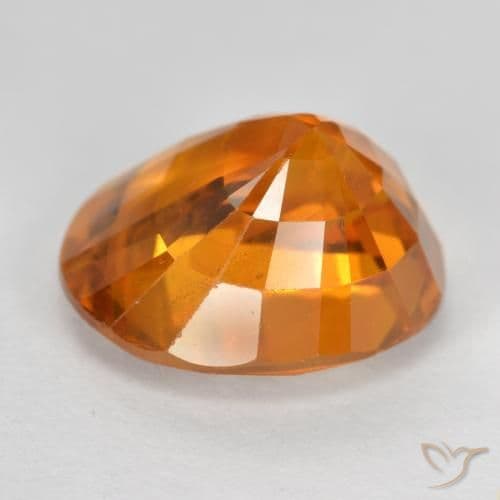 6.87ct Natural Amber Orange Sapphire, Oval Cut, 11.7x10.2 mm