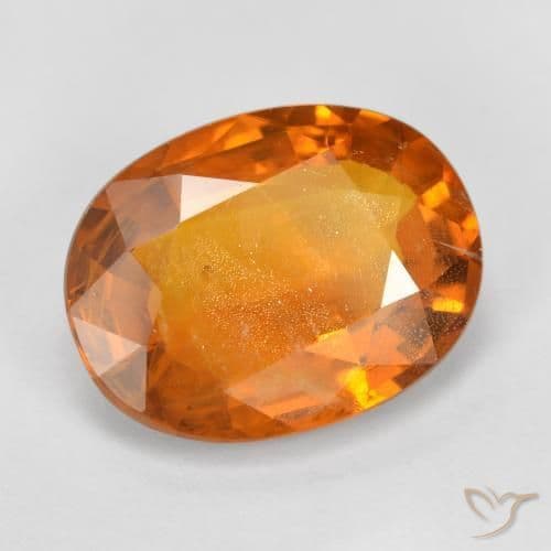 6.96ct Natural Reddish Orange Sapphire, Oval Cut, 14x10.8 mm