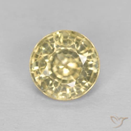 0.52ct Natural Cream Sapphire, Round Cut, 4.44 mm