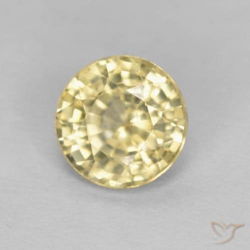 0.52ct Natural Cream Sapphire, Round Cut, 4.44 mm