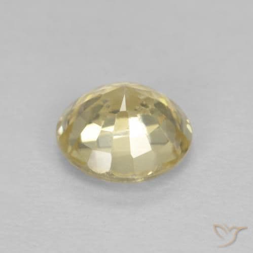 0.52ct Natural Cream Sapphire, Round Cut, 4.44 mm
