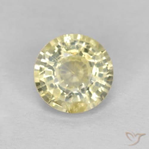 0.47ct Natural Pale Yellow Sapphire, Round Cut, 4.47 mm