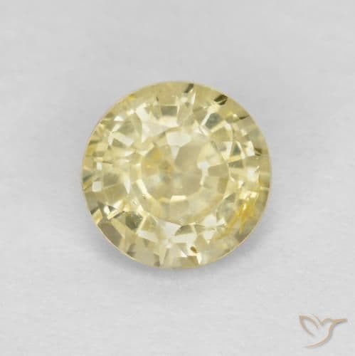 0.43ct Light Laguna Yellow Sapphire, Round Cut, 4.41 mm