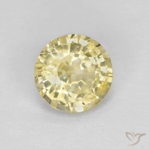 0.43ct Light Laguna Yellow Sapphire, Round Cut, 4.41 mm