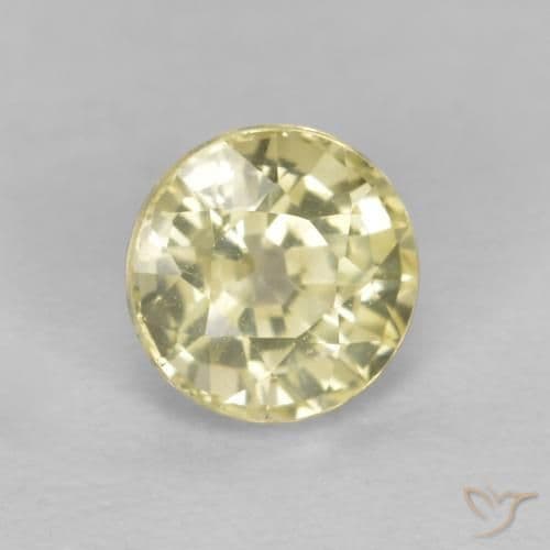 0.53ct Light Laguna Yellow Sapphire, Round Cut, 4.49 mm