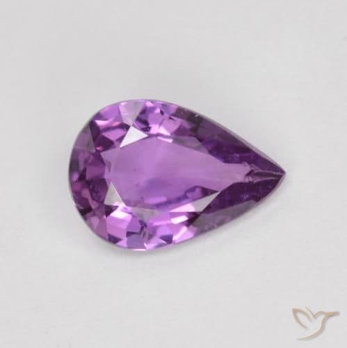 0.47ct Purplish Violet Sapphire, Pear Shape, 6.4x4.4 mm