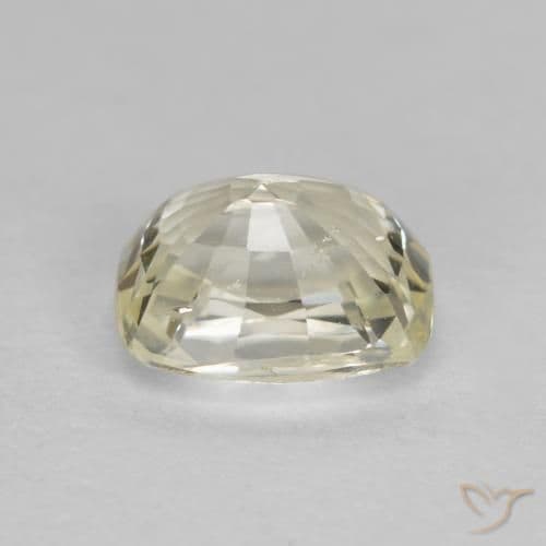 1.43ct Natural Pale Yellow Sapphire, Cushion Cut, 6.7x5.3 mm