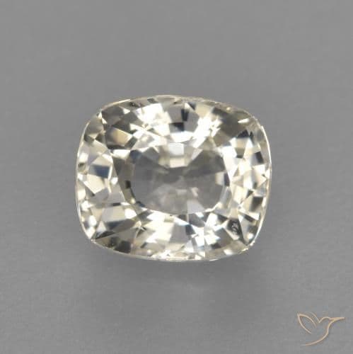 0.85ct Greenish Yellow Sapphire, Cushion Cut, 5.6x4.6 mm