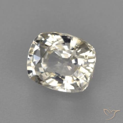 1.18ct Natural Pale Yellow Sapphire, Cushion Cut, 6.2x5.3 mm