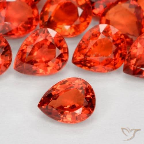 0.42ct Natural Medium Red Sapphire, Pear Shape, 5.1x4.2 mm