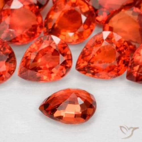 0.42ct Natural Medium Red Sapphire, Pear Shape, 5.1x4.2 mm