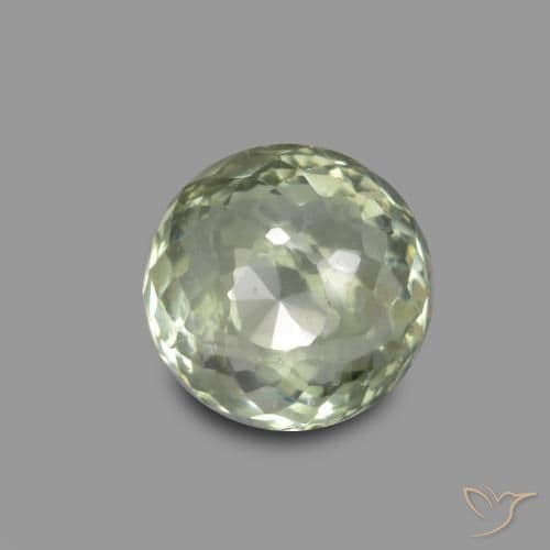 0.83ct Natural Pale Green Sapphire, Round Cut, 5.43 mm