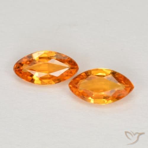0.40ct Natural Bright Orange Sapphire, Marquise, 4.7x2.7 mm
