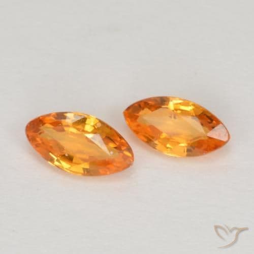 0.39ct Natural Bright Orange Sapphire, Marquise, 4.9x2.6 mm
