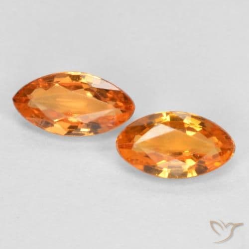 0.40ct Natural Bright Orange Sapphire, Marquise, 4.7x2.7 mm